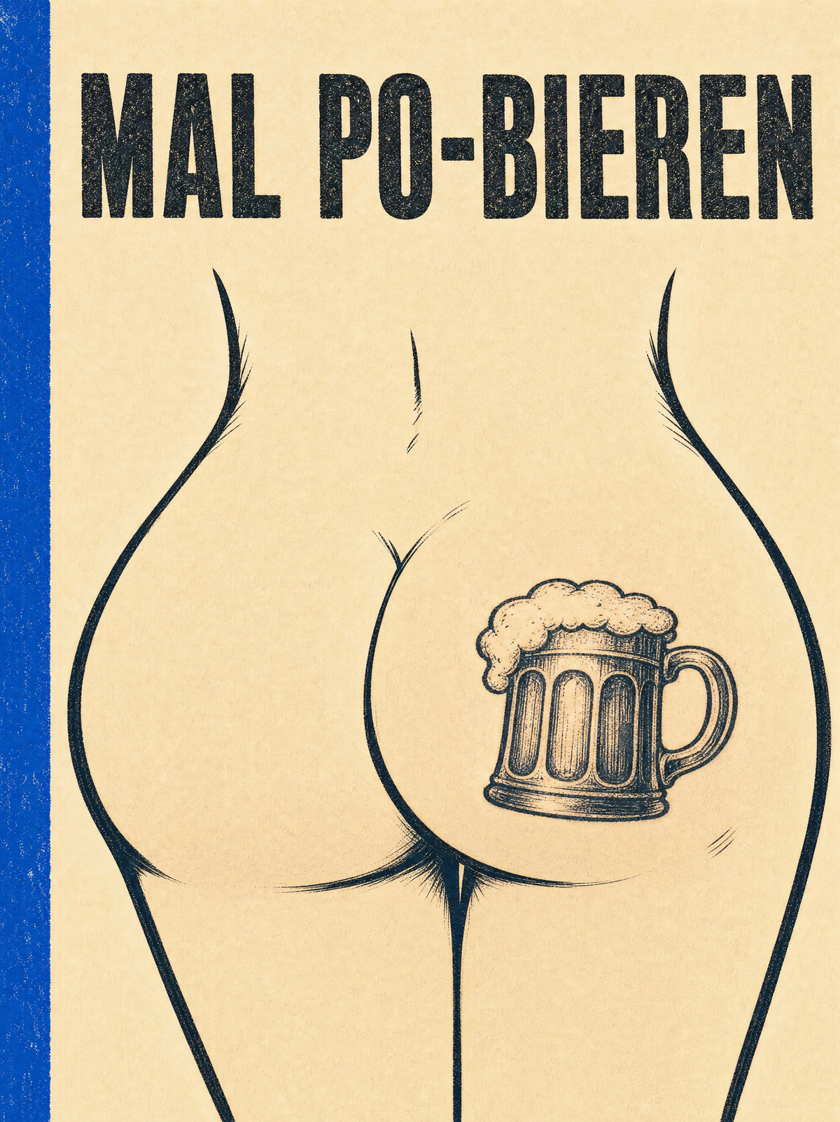 Illustriertes Poster MAL PO-BIEREN: Po mit Bierkrug