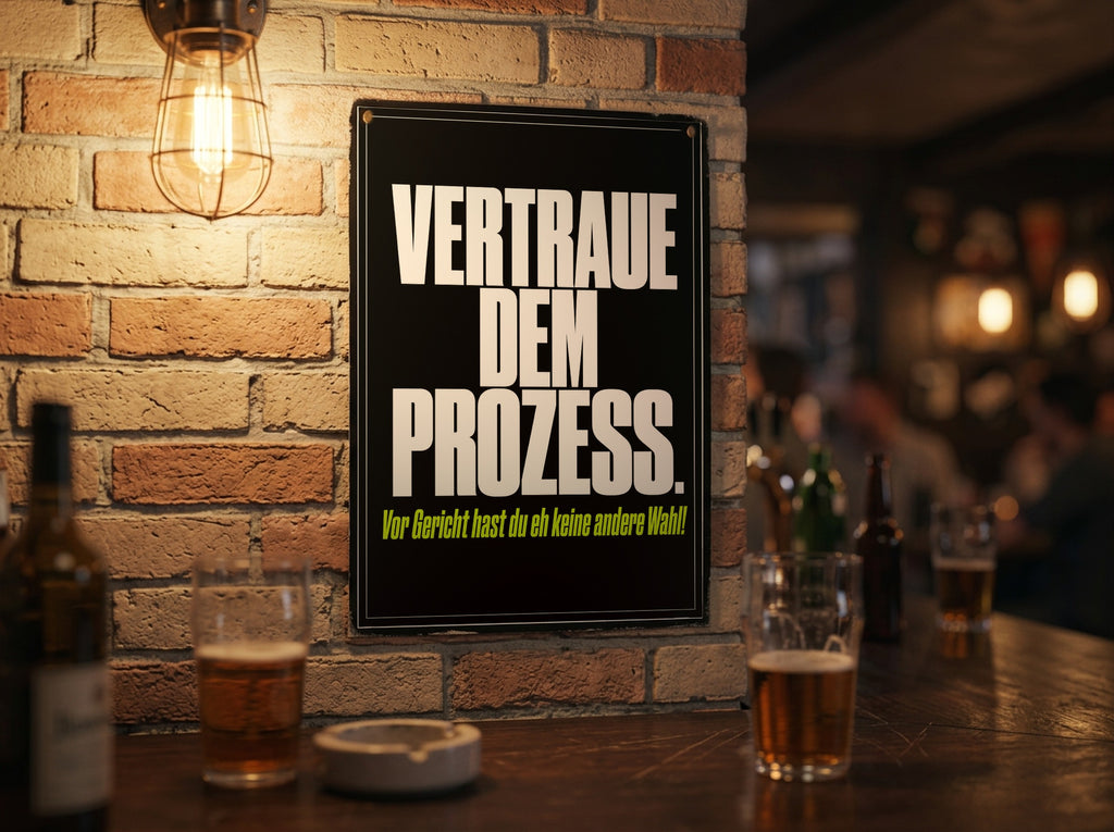 Das Poster an einer Backsteinwand in einer Kneipe